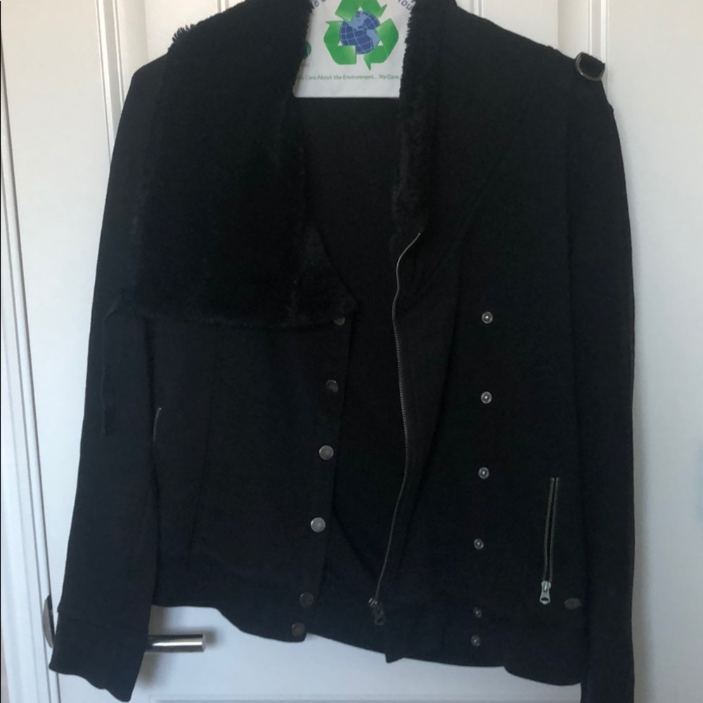 Armani Exchange Faux Fur Collar Jacket